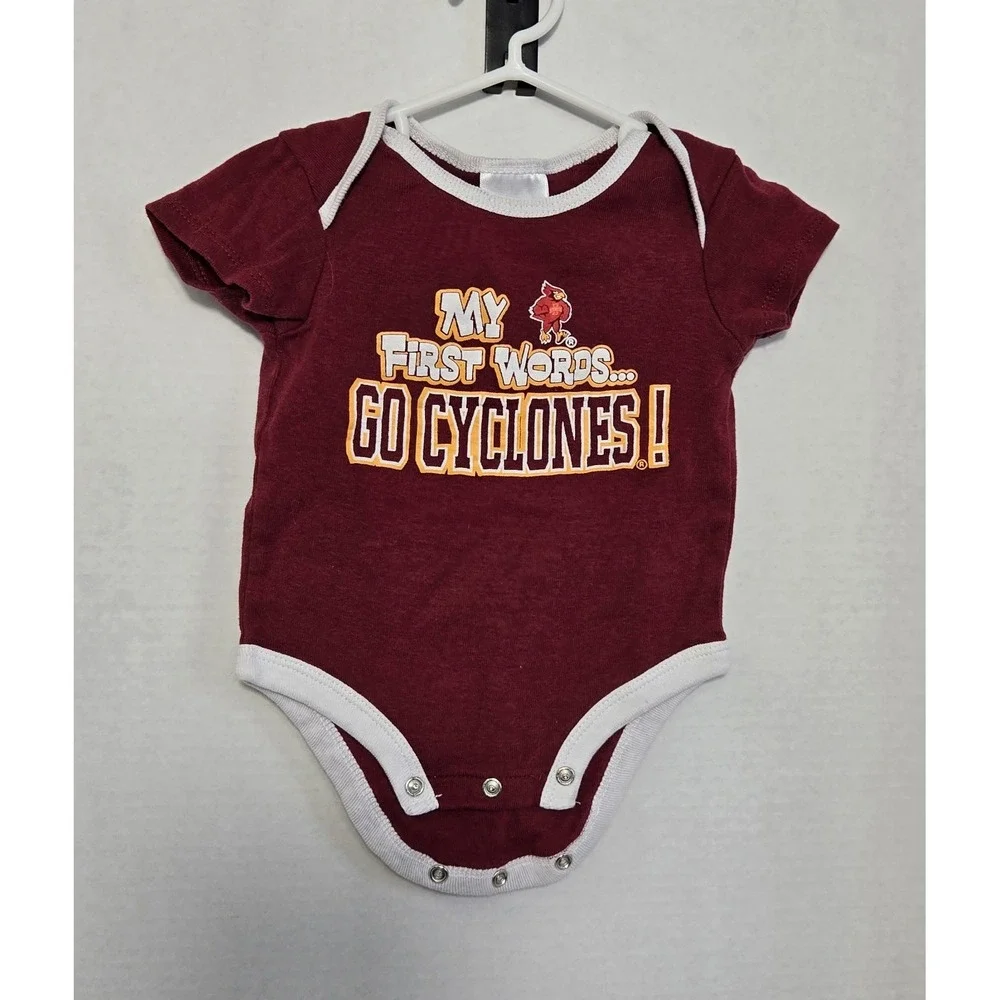 Russell Iowa State Cyclones Baby Bodysuit 3-6M‎ Red My First Words NCAA Onesie